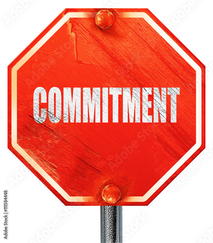 commitement, 3D rendering, a red stop sign photo