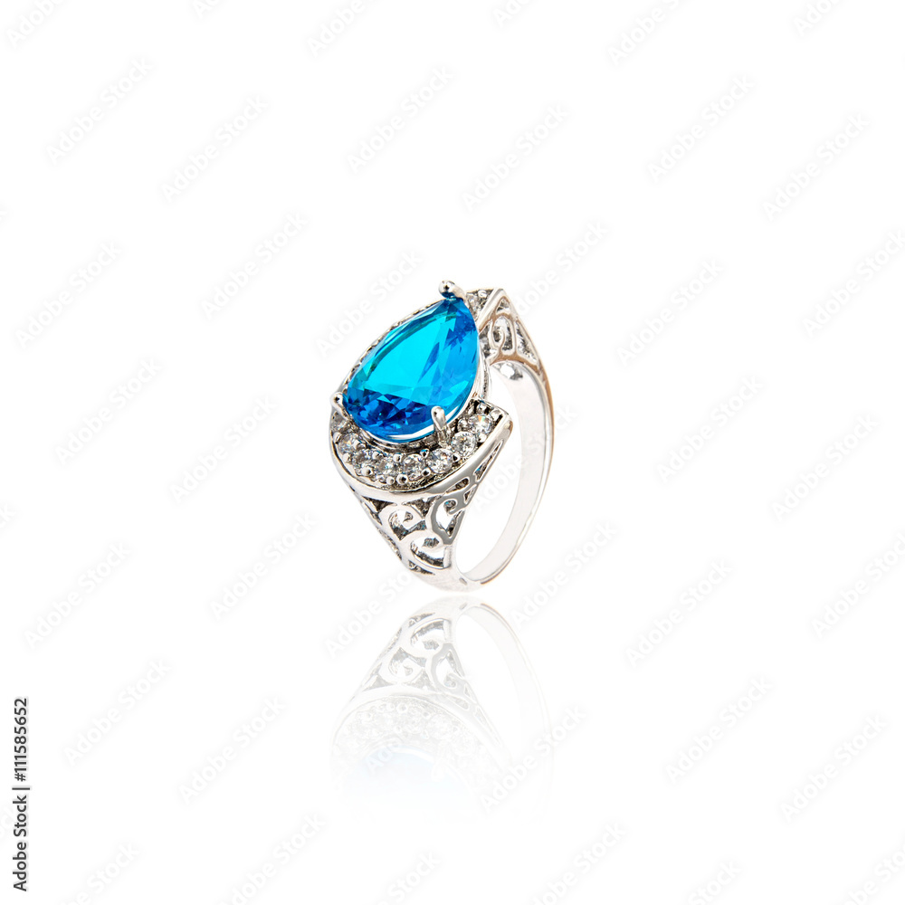 Sapphire Ring isolated on white.
Sapphire Ring isolated on white.