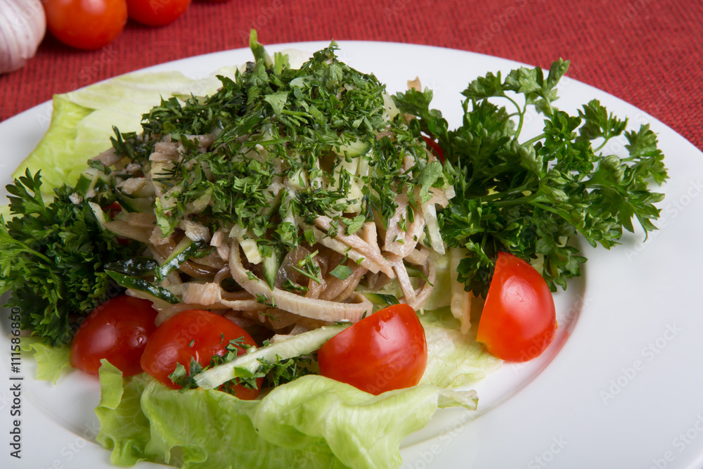 Asian salad with meat