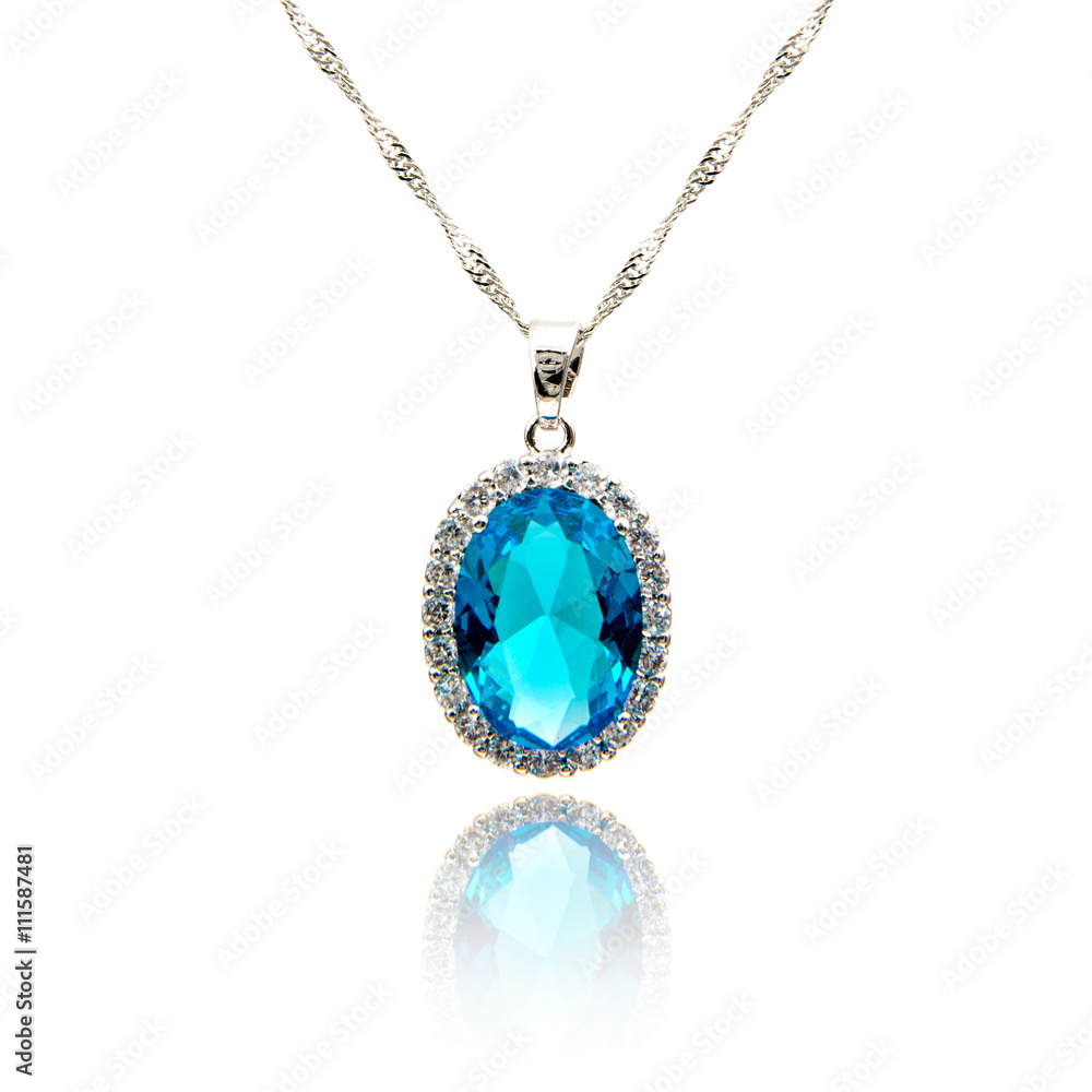 Sapphire pendant isolated on white
Sapphire pendant isolated on white
