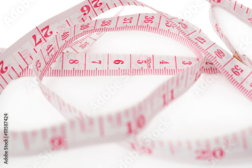 Tailor measuring tape isolated over the white background