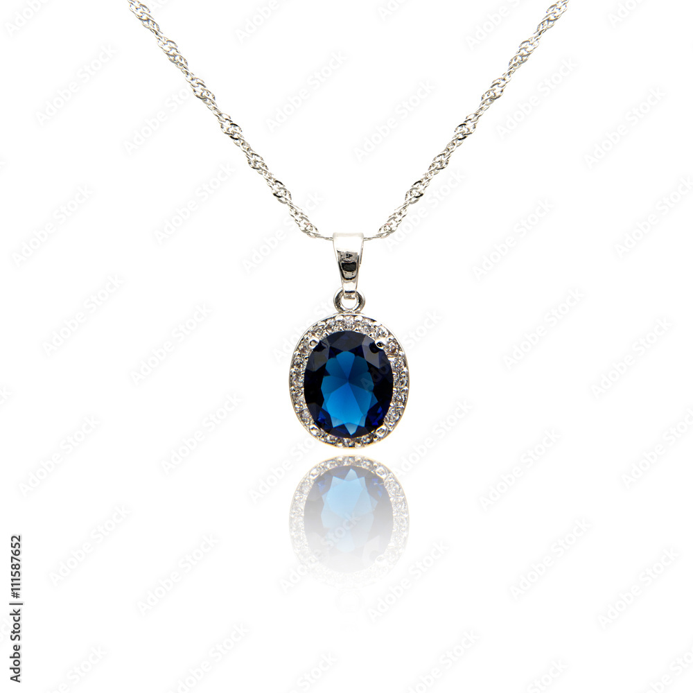 Sapphire pendant isolated on white
Sapphire pendant isolated on white