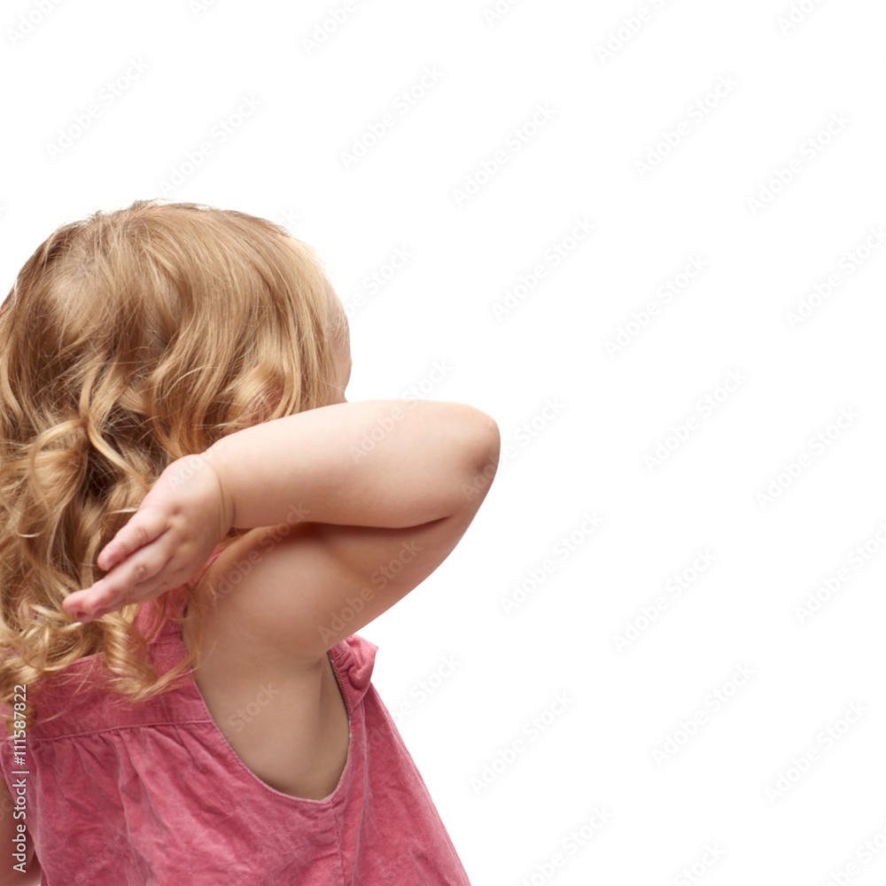 Young little girl standing over isolated white background Young little girl standing over isolated white background