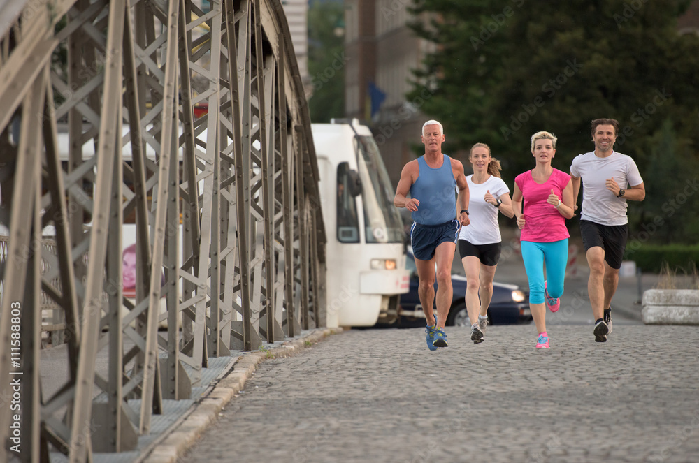 Fototapeta premium people group jogging