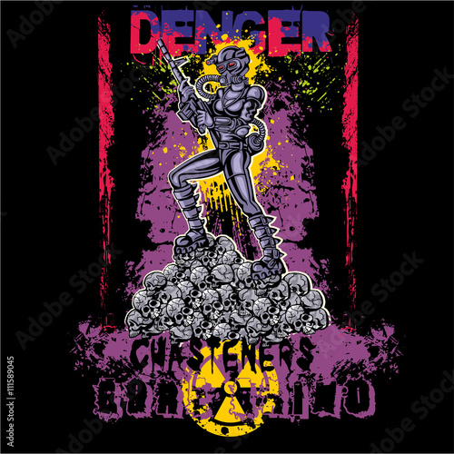 grunge skull coat of arms
