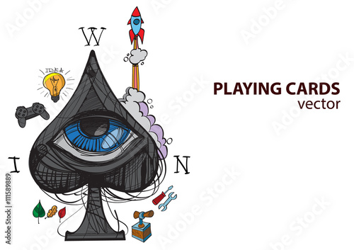 Ace of spades playing card suit.