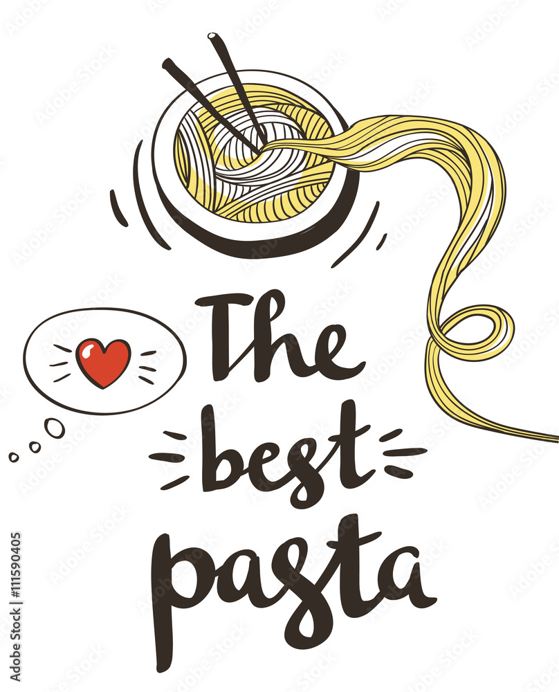 Fototapeta premium Hipster pasta doodles Background,hand drawing style.Vector illustration.