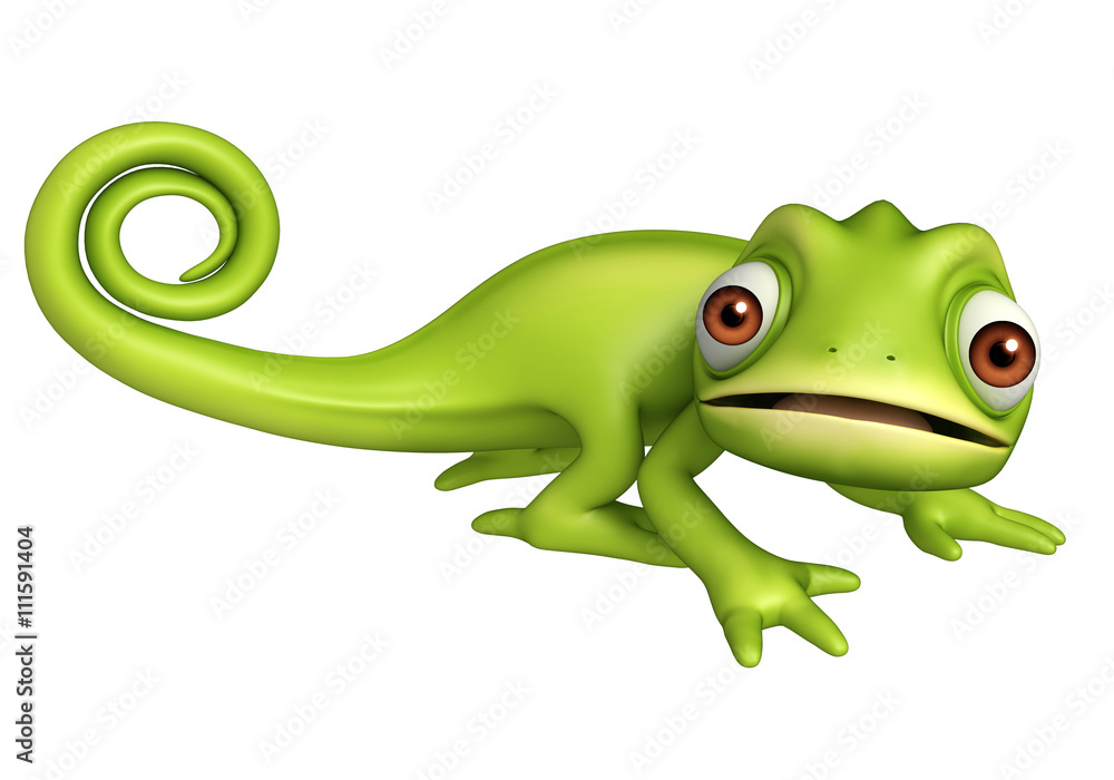 Obraz premium cute Chameleon funny cartoon character