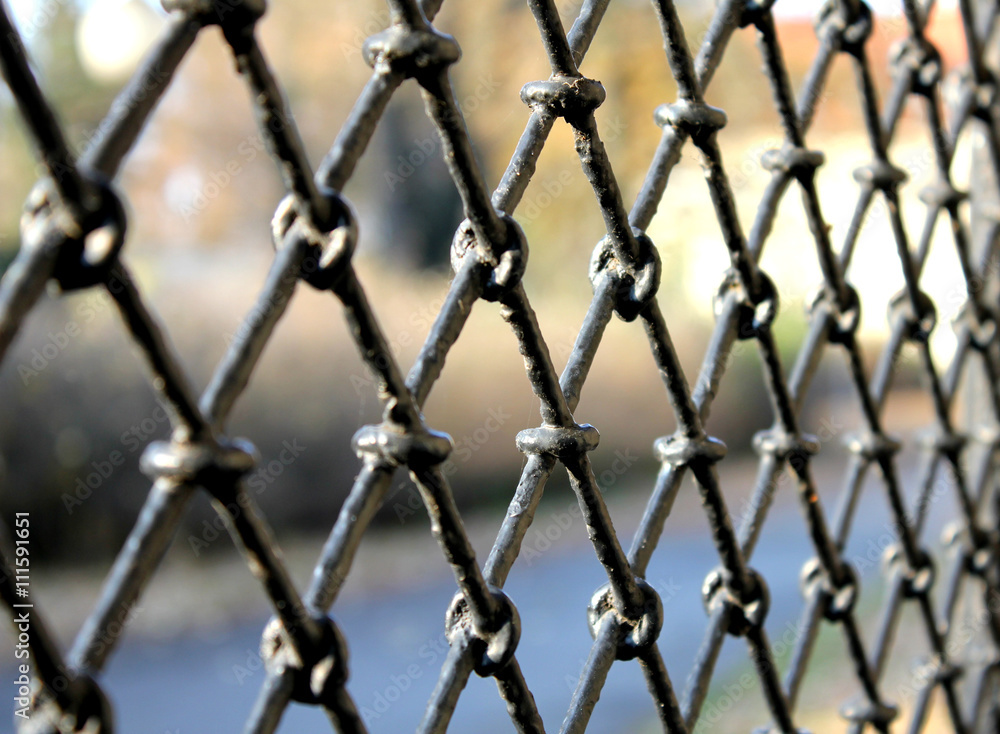 Fototapeta premium Old rusty fence in detail 