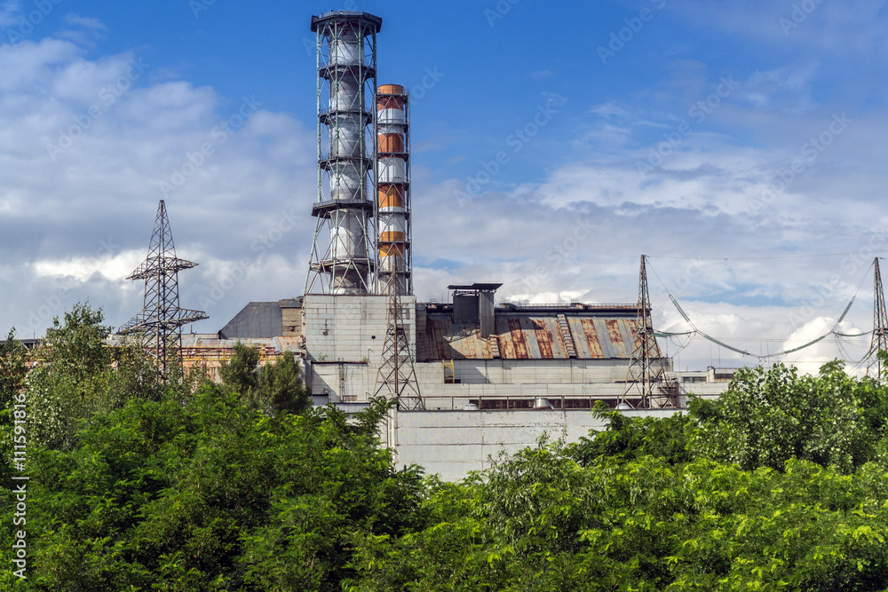 Chernobyl, Ukraine - July 5, 2013: The Chernobyl nuclear power plant (Chernobyl exclusion zone)