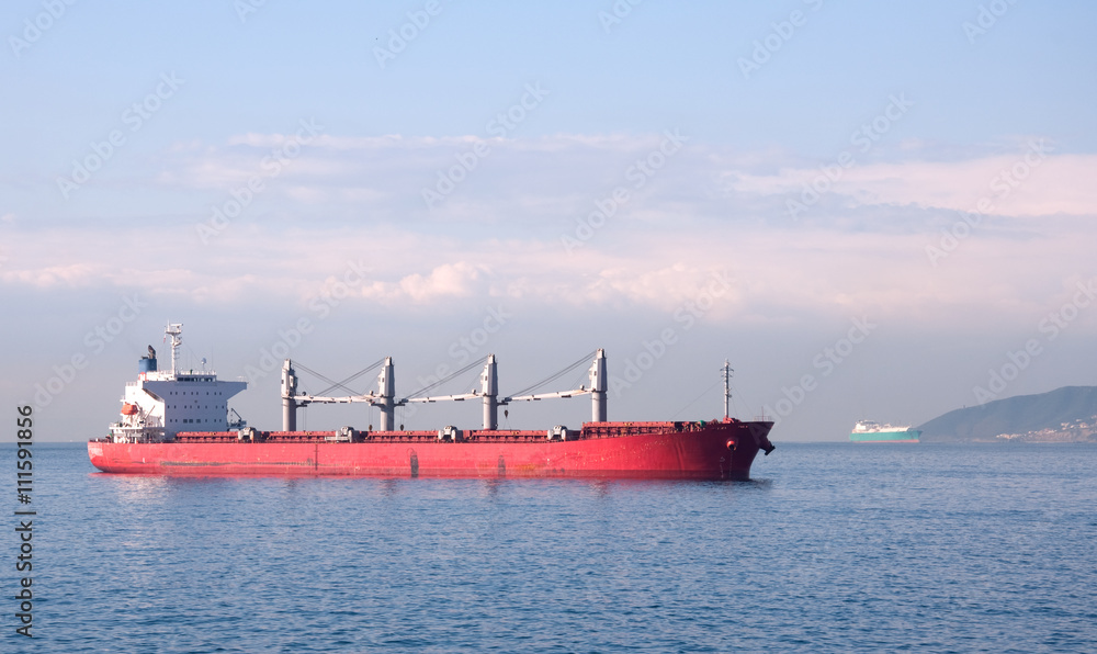 fuel tanker anchored at sea