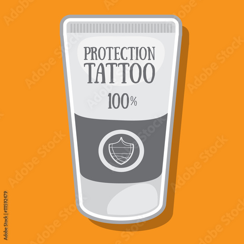Tube with a cream, gel on a colored background. Tattoo Accessory.