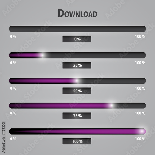 violet lights internet download bars set eps10