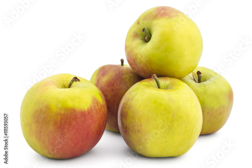 Raw organic Jonathan apples isolated on white background