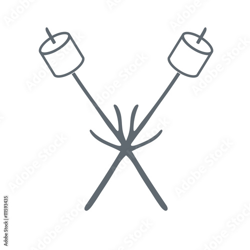 Barbecue marshmellow icon on a white background