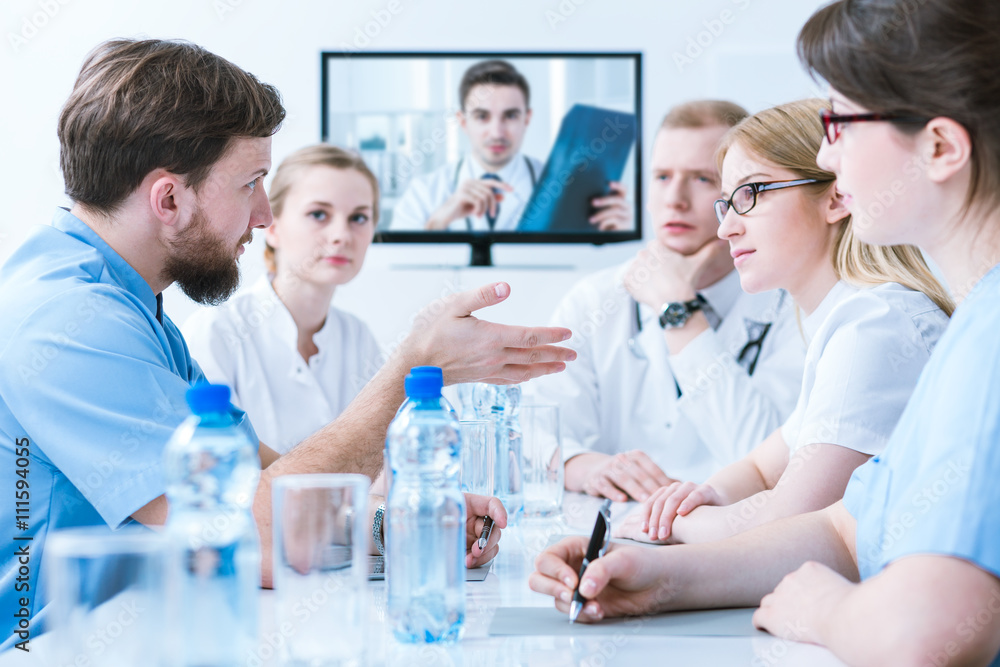 Doctors on medical consultation Doctors on medical consultation