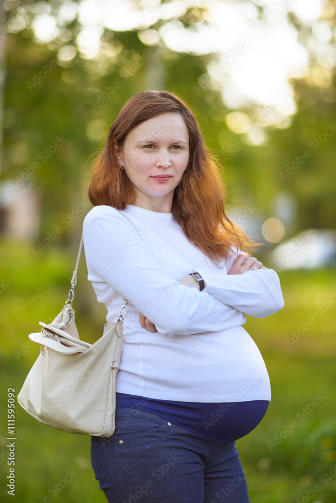 Pregnant woman on the nature Pregnant woman on the nature
