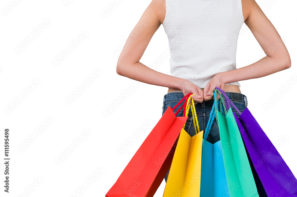 shopping bag on white background with clipping path