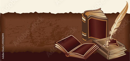 Retro background with vintage books