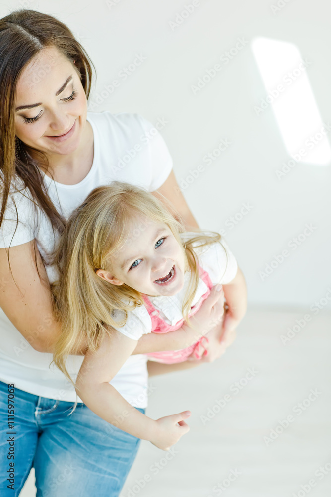 mother with daughter on the floor mother with daughter on the floor