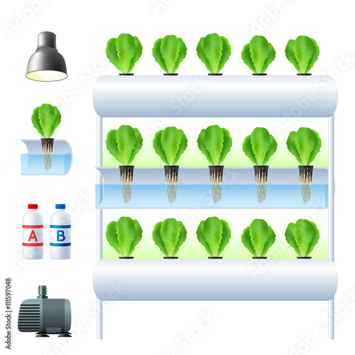 Hydroponics System Icon Set