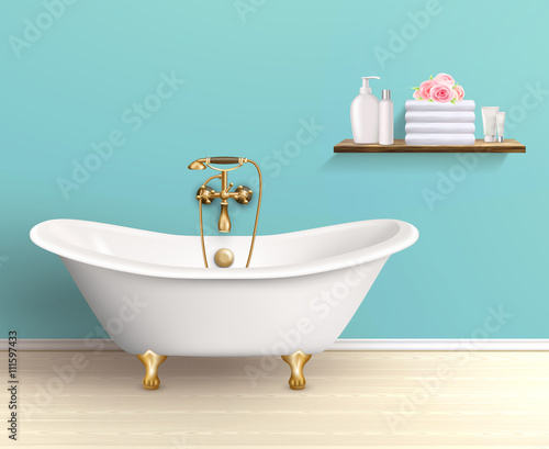 Bathroom Interior Colored Poster