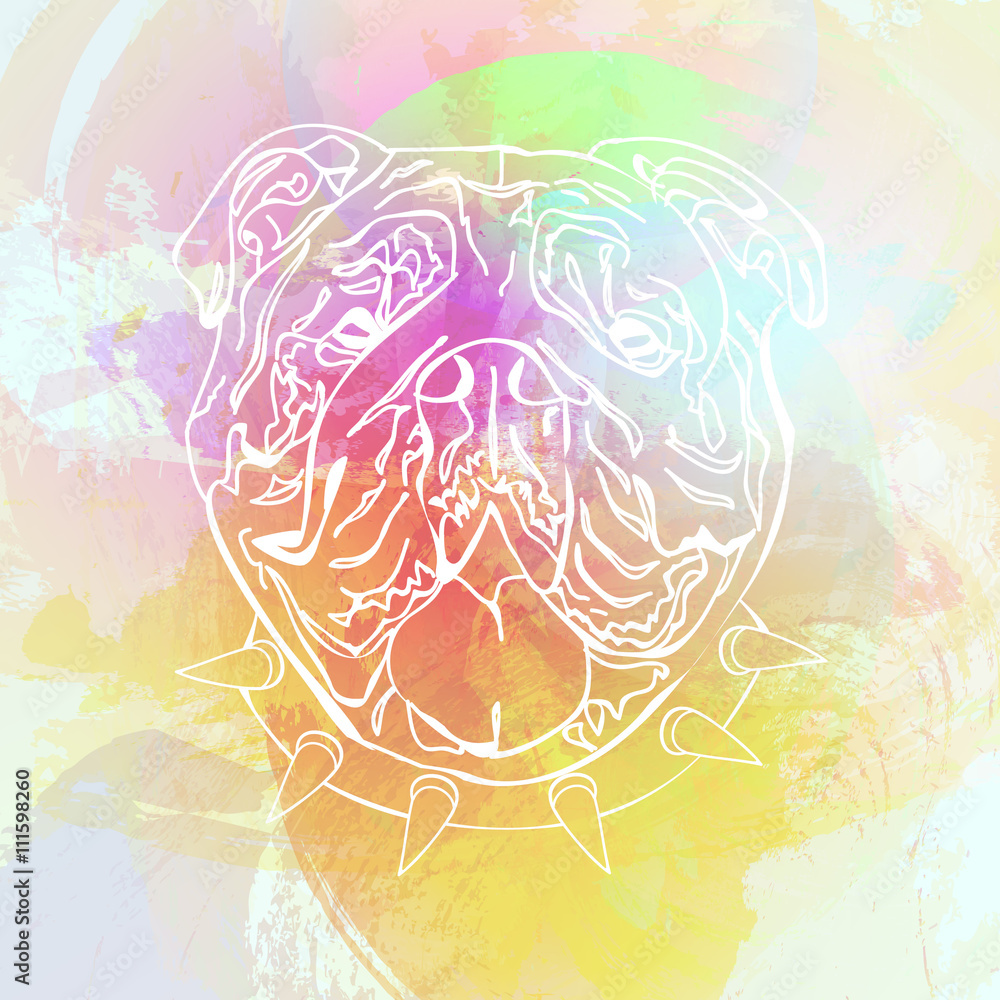 Obraz premium Fashion abstract colorful watercolor vector background with Engl