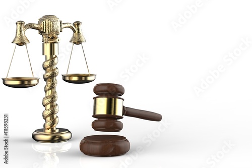 law concept with gavel judge and law scale