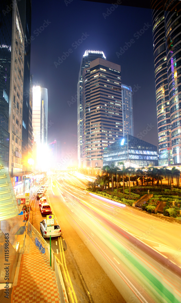 Fototapeta premium Night lights in Hong Kong