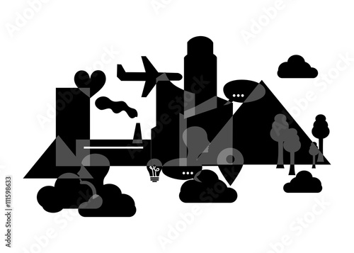 modern flat design black