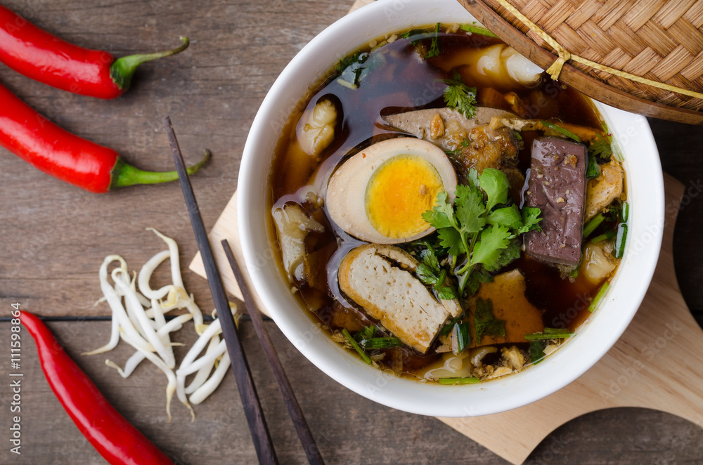 Paste of rice flour, Chinese roll noodle soup Paste of rice flour, Chinese roll noodle soup