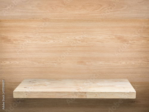 wooden shelf on wooden background