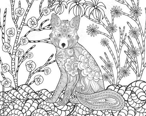 Fox in fantasy forest. 