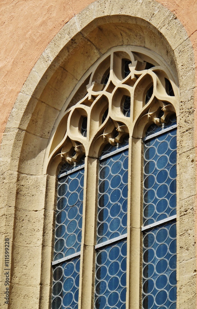 Maßwerk, gotisches Fenster, Kirche, Eibelstadt