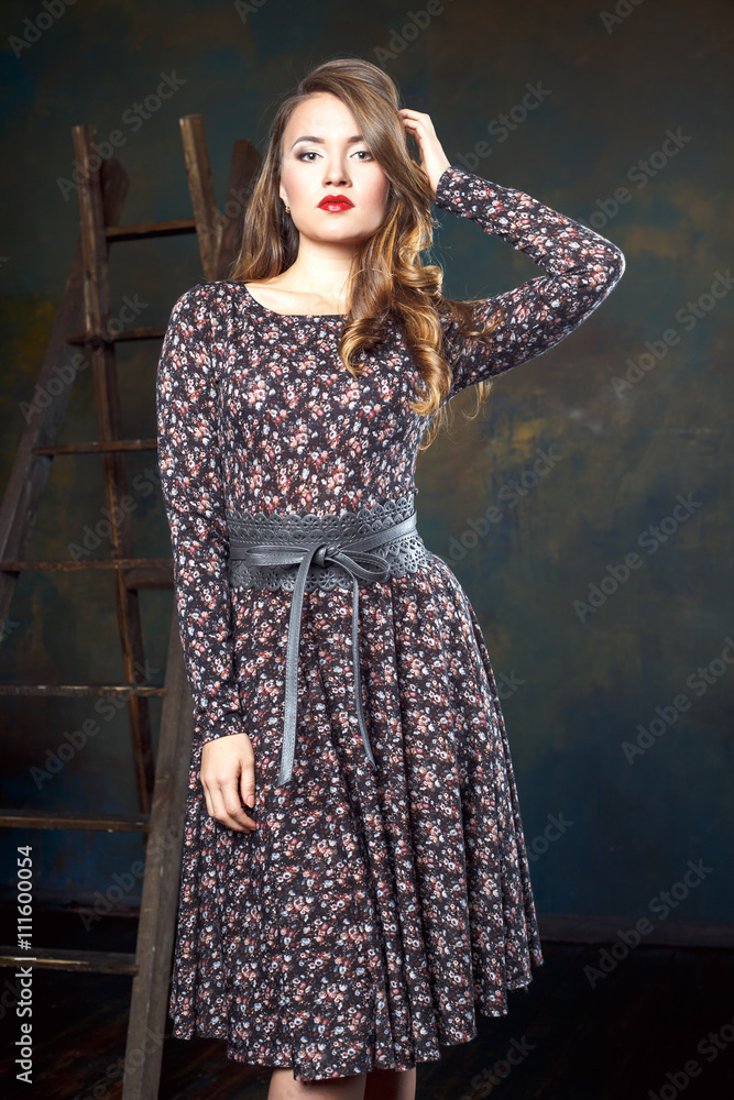 Portrait of a beautiful young woman in casual dress