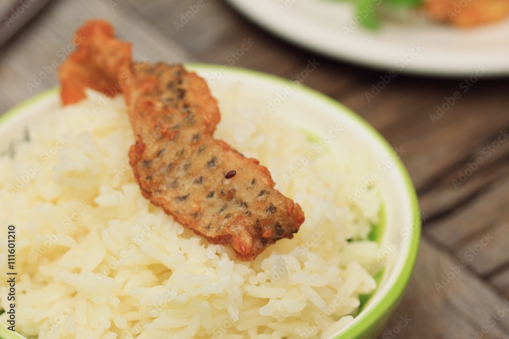 Fish fried with rice