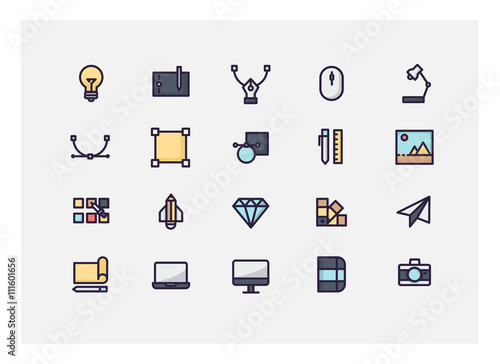 Graphic design icon set vector.line icons.