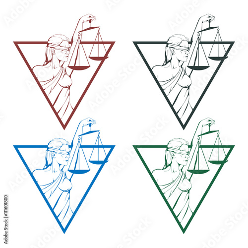 Lady justice logo.Law and order