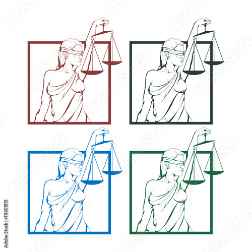 Lady justice logo.Law and order
