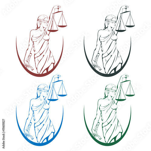 Lady justice logo.Law and order