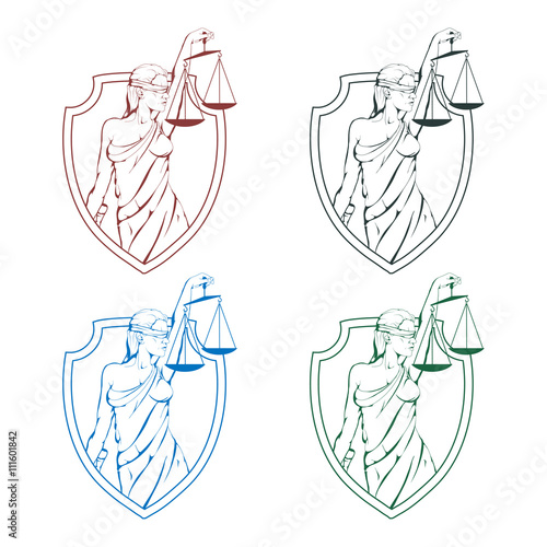 Lady justice logo.Law and order