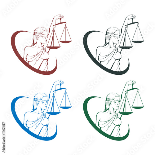 Lady justice logo.Law and order