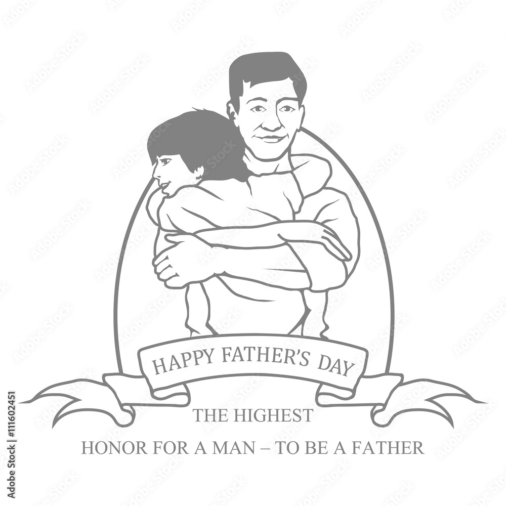 Fathers day.Silhouette of a father and his son Fathers day.Silhouette of a father and his son