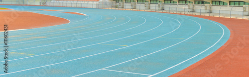 Blue athletics running track