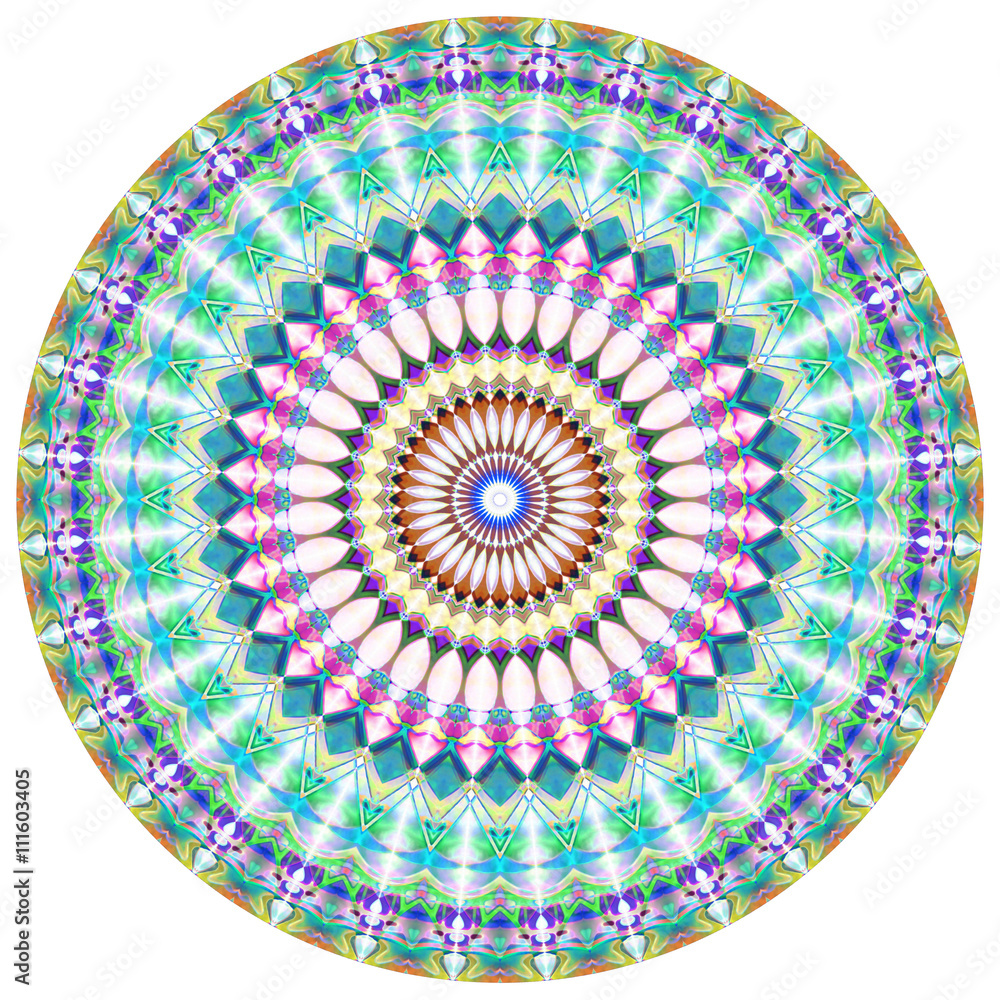 Geometric Mandala.Mandala created from fractals, Flower of Life.