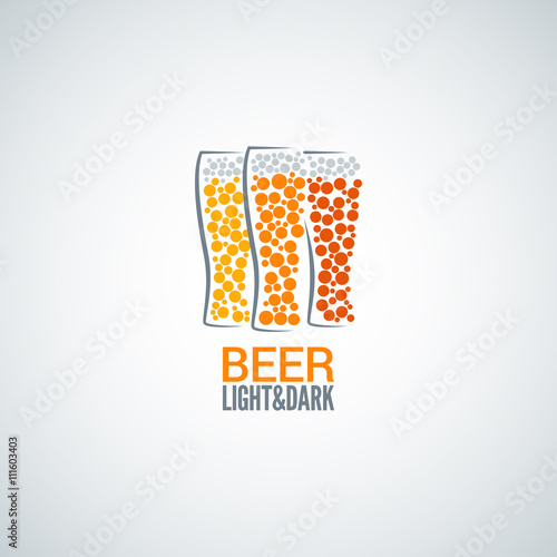 beer glass logo design vector background