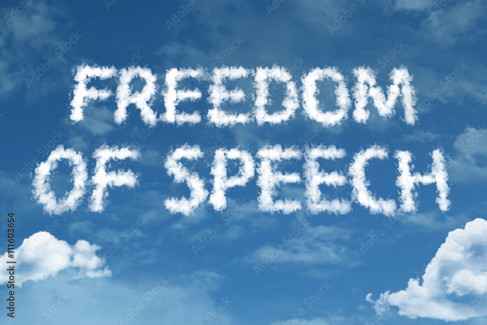 Freedom of Speech cloud word with a blue sky Freedom of Speech cloud word with a blue sky