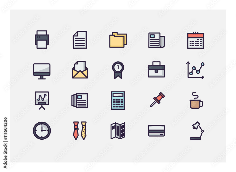 office icon set vector.line icons.