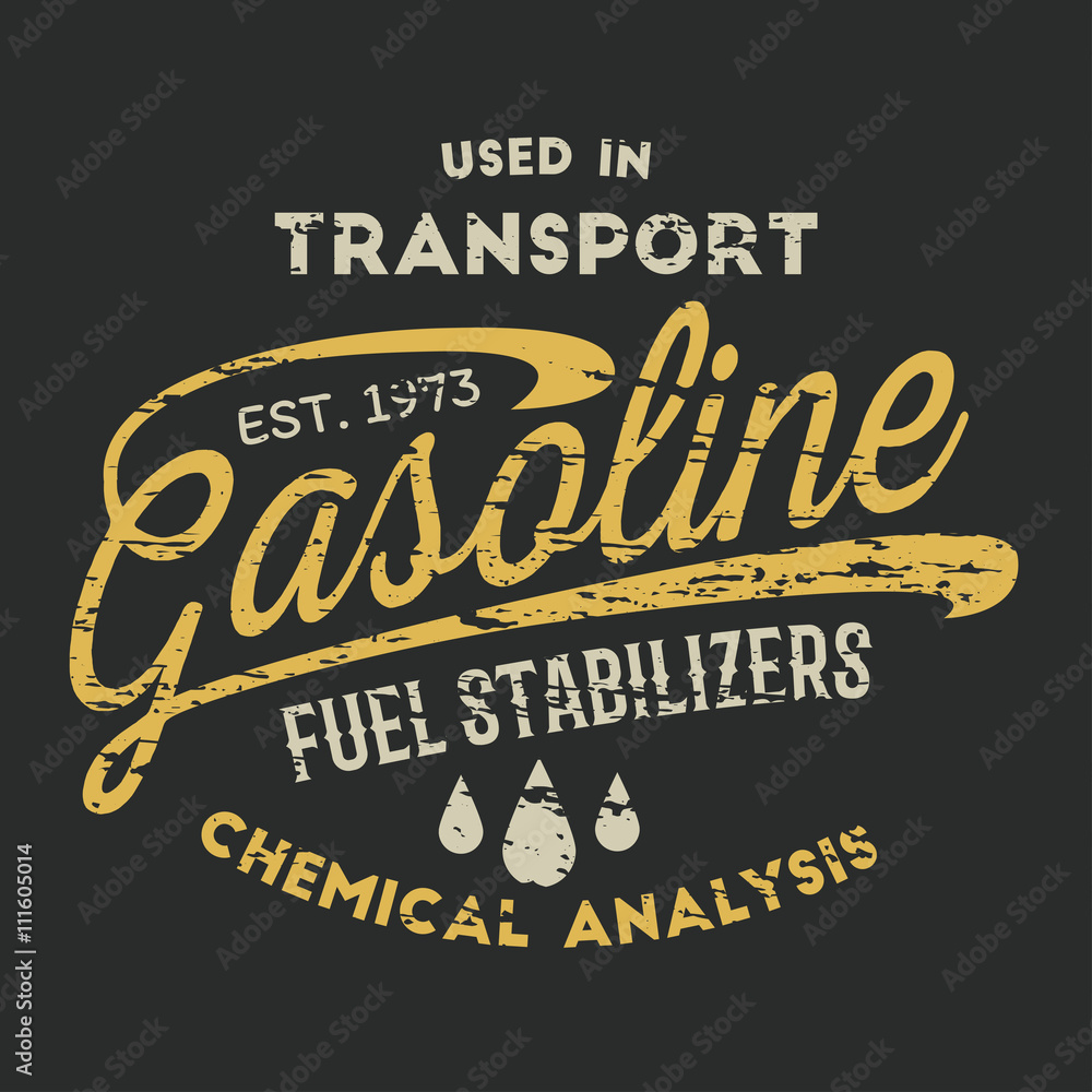 Gasoline typography, t-shirt graphics Gasoline typography, t-shirt graphics
