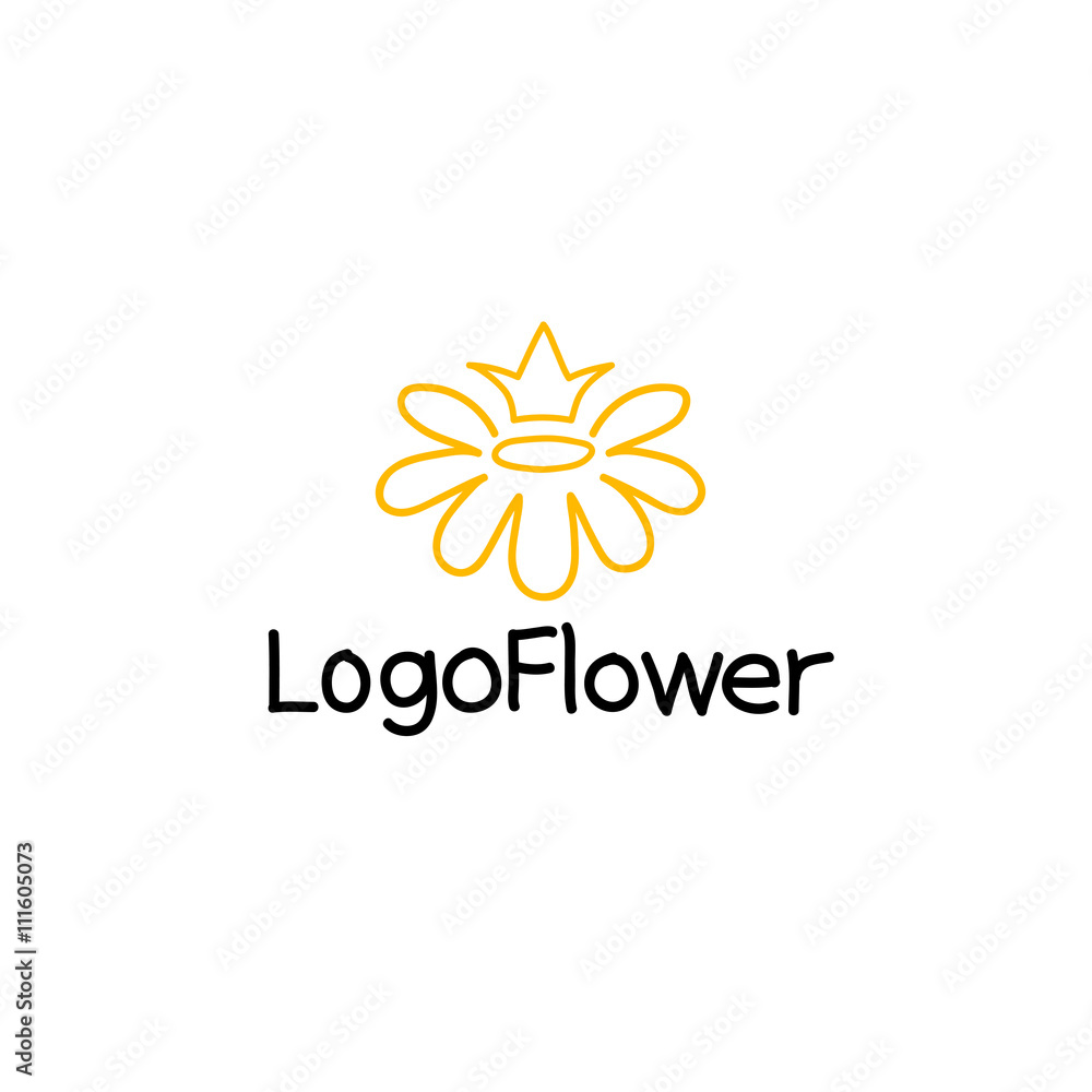 Logo flower and crown. Logo flower and crown.